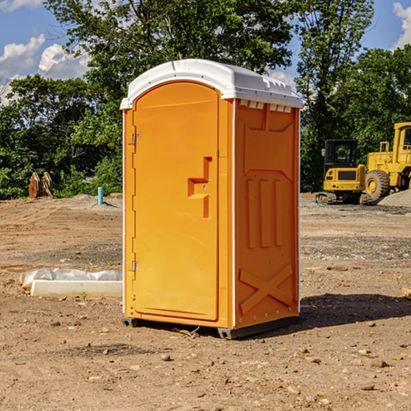 how often are the portable restrooms cleaned and serviced during a rental period in New Marshfield